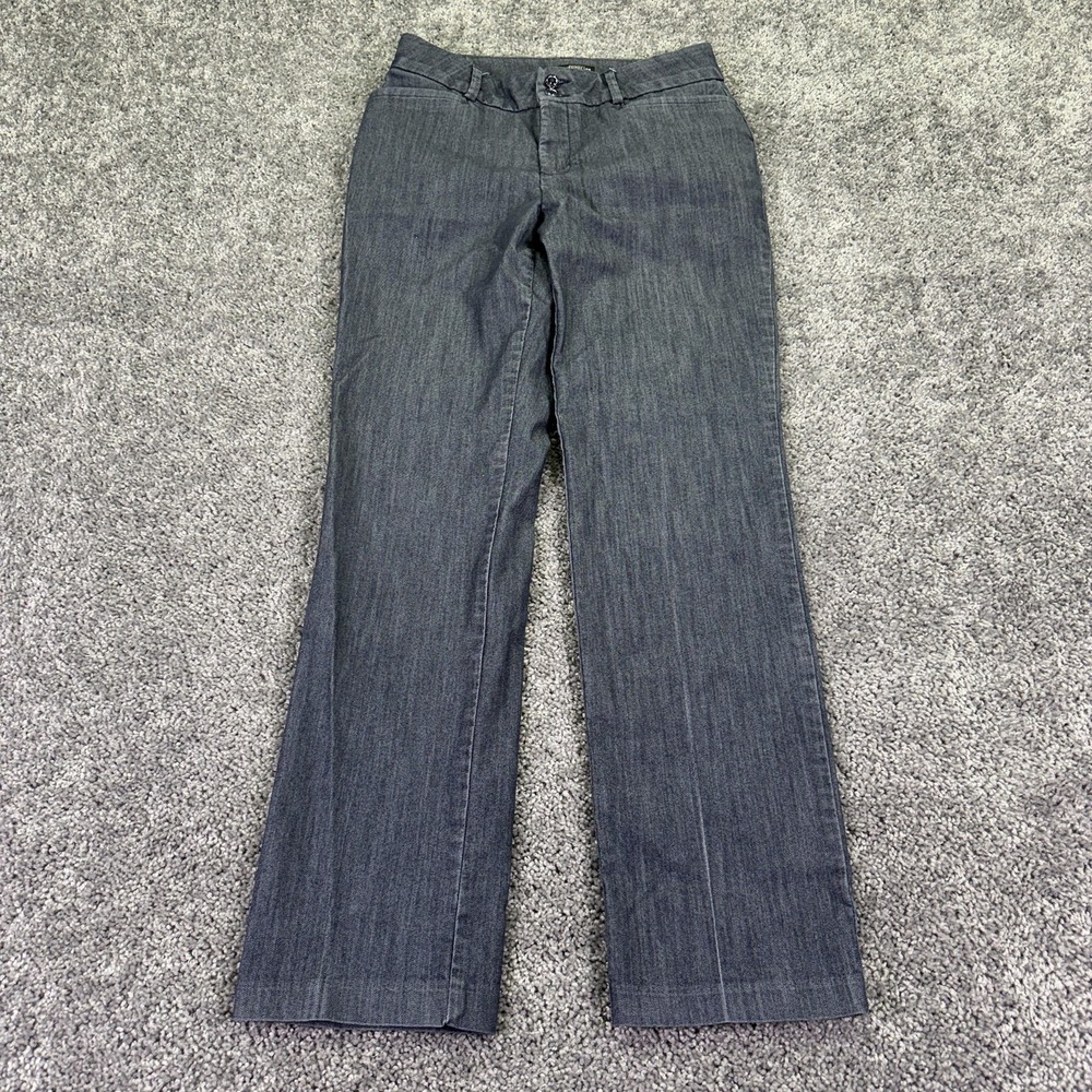 Lee Pants Womens 6 Gray Straight Leg Mid Rise Stretch Shaping Dress Work